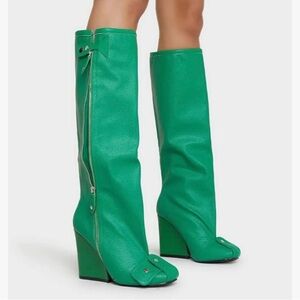 Green Knee-High Women's Boots